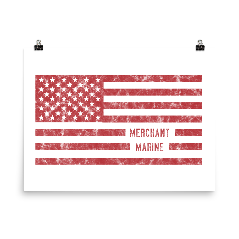 US Merchant Marine Flag Poster
